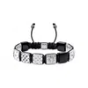 Mahigan Men's Black / Silver Flat Bead Macrame Bracelet With Onyx In Silver