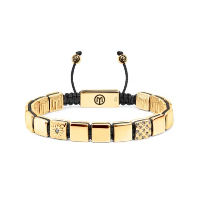Mahigan Men's Gold / Black Flat-bead Slick Bracelet In Gold - Black String In Multi