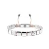 Mahigan Men's Silver Macrame Bracelet – Light Beige String With White Moissanites