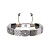 Mahigan Women's Black / Brown / Silver Flat-bead Bracelet With Golden Obsidian In Silver