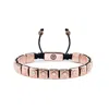 Mahigan Women's Black / Rose Gold Macrame Bracelet With White Moissanite & Black String In Rose Gold - The S In Brown