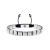 Mahigan Women's Black / Silver Silver Macrame Bracelet With White Moissanite & Black String - The Sun Worshi