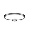 Mahigan Women's Black / Silver Sliding Knot Bracelet With Black String In Silver