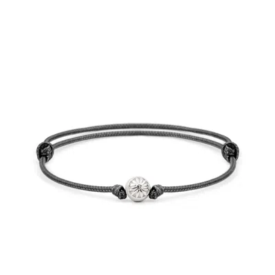 Mahigan Women's Black / Silver Sliding Knot Bracelet With Black String In Silver