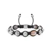 Mahigan Women's Black / Silver Woven Bracelet With Faceted Moonstones In Silver - The Maverick