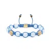 Mahigan Women's Blue / Gold Aquamarine Braided Bracelet With Sky-blue String In Gold - The Maverick