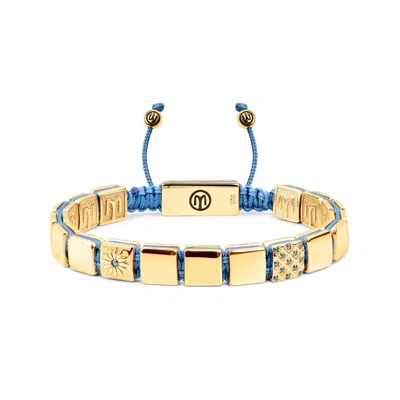 Mahigan Women's Blue / Gold Flat-bead Slick Bracelet In Gold - Blue String