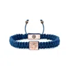 Mahigan Women's Blue / Rose Gold Navy Blue Macráme Bracelet With White Moissanite In Rose Gold