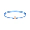 Mahigan Women's Blue / Rose Gold Sliding Knot Bracelet With Sky-blue String In Rose Gold