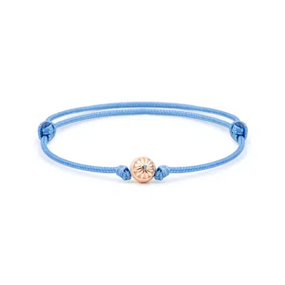 Mahigan Women's Blue / Rose Gold Sliding Knot Bracelet With Sky-blue String In Rose Gold In Multi
