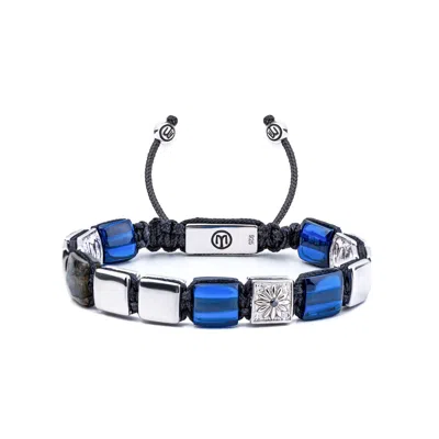 Mahigan Women's Blue / Silver / Black Silver Macrame Bracelet With Blue Sapphires & Labradorite - The Creato