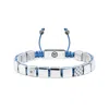 Mahigan Women's Blue / Silver Silver Macrame Bracelet With Black Moissanite & Sky Blue String