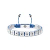 Mahigan Women's Blue / Silver Silver Macrame Bracelet With Black Moissanites & Sky Blue String - The Sun Wor