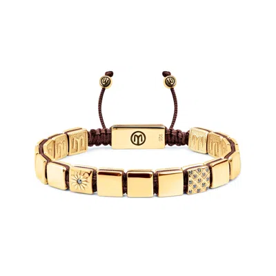 Mahigan Women's Brown / Gold Flat-bead Slick Bracelet In Gold - Brown String