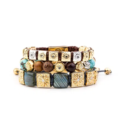 Mahigan Women's Brown / Gold The Raydancer Bracelet Stack In Multi