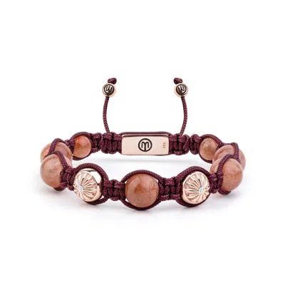 Mahigan Women's Brown / Rose Gold Bordeaux Macramé Bracelet With Sunstone In Rose Gold - The Maverick
