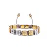 Mahigan Women's Brown / Silver / Gold Beige Macráme Braided Bracelet In Silver & Gold