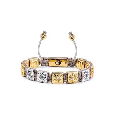 Mahigan Women's Brown / Silver / Gold Beige Macráme Braided Bracelet In Silver & Gold In Multi