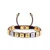 Mahigan Women's Brown / Silver / Gold Macrame Bracelet With Black Moissanite & Brown String In Gold - The Su