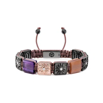 Mahigan Women's Flat-bead Bracelet In Rose Gold & Black Rhodium - The Ember Nomad In Multi