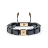 Mahigan Women's Gold / Black Macrame Bracelet In Gold With Onyx
