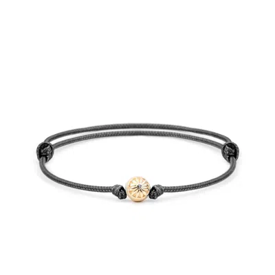 Mahigan Women's Gold / Black Sliding Knot Bracelet With Black String In Gold