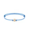 Mahigan Women's Gold / Blue Sliding Knot Bracelet With Sky-blue String In Gold