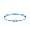 Mahigan Women's Gold / Blue Sliding Knot Bracelet With Sky-blue String In Silver