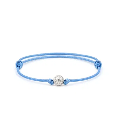 Mahigan Women's Gold / Blue Sliding Knot Bracelet With Sky-blue String In Silver
