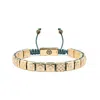 Mahigan Women's Gold / Green Macrame Bracelet With Moissanite & Dark Green String In Gold The - Sun Worshipp