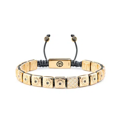 Mahigan Women's Gold / Grey Macrame Bracelet With Moissanite & Dark Gray String In Gold The - Sun Worshipper
