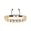 Mahigan Women's Gold / Grey Macrame Bracelet With Moissanite & Dark Grey String In Gold - The Sun Worshipper