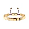 Mahigan Women's Gold / Pink / Purple Flat-bead Slick Bracelet In Gold - Mauve String