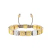 Mahigan Women's Gold / Silver Flat-bead Macrame Bracelet In Silver & Gold – Beige Cord