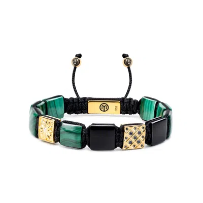 Mahigan Women's Green / Black / Gold Flat-bead Bracelet With Malachite & Black Onyx In Gold