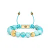 Mahigan Women's Green / Blue / Gold Turquoise Beaded Bracelet In Gold - The Conqueror