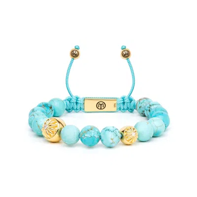 Mahigan Women's Green / Blue / Gold Turquoise Beaded Bracelet In Gold - The Conqueror In Multi