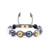 Mahigan Women's Grey / Black / Gold Braided Bracelet In Gold With Hematite, Moonstone & Onyx - The Maverick