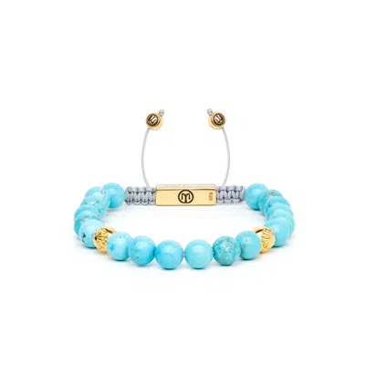 Mahigan Women's Grey / Blue / Gold Turquoise Beaded Bracelet In Gold