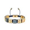 Mahigan Women's Grey / Gold Macrame Bracelet In Gold With Labradorite & Grey String - The Raydancer