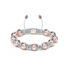 Mahigan Women's Grey / Rose Gold Macramé Bracelet With White Moissanites & Rose Gold - The Maverick