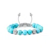 Mahigan Women's Grey / Silver / Blue Turquoise Beaded Bracelet With Silver Elements
