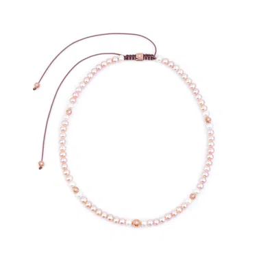Mahigan Women's Lavender Pearl Necklace In Dark Mauve & Rose Gold