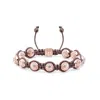 Mahigan Women's Macrame Bracelet In Dark Mauve & Rose Gold - The Maverick
