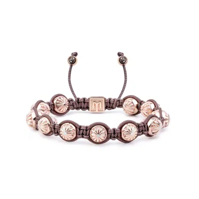 Mahigan Women's Macrame Bracelet In Dark Mauve & Rose Gold - The Maverick