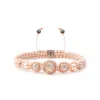 Mahigan Women's Pink / Purple / Rose Gold Macrame Braided Bracelet In Rose Gold With Pink Pearls - Sakura Po