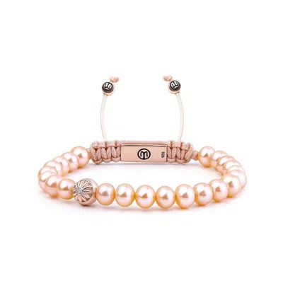 Mahigan Women's Pink / Purple / Rose Gold Pink Pearl Beaded Bracelet In Rose Gold - Sakura Sphera