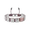 Mahigan Women's Rose Gold Dark Mauve Flat-bead Bracelet In Silver - Ember Grace