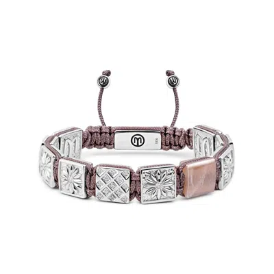 Mahigan Women's Rose Gold Dark Mauve Flat-bead Bracelet In Silver - Ember Grace