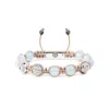 Mahigan Women's Silver / Blue Macrame Braided Bracelet With Aquamarines & Light Beige String In Silver - The